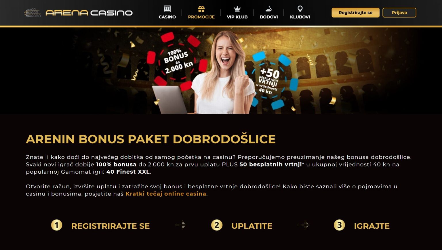 Arena Casino (2023) » 500 EUR bonusa + 50 besplatnih vrtnji